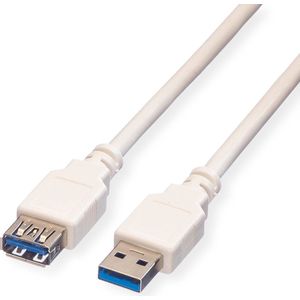 USB naar USB verlengkabel - USB3.0 - tot 0,9A / wit - 0,80 meter