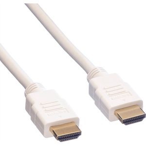 ROLINE HDMI High Speed kabel met Ethernet, wit, 2 m