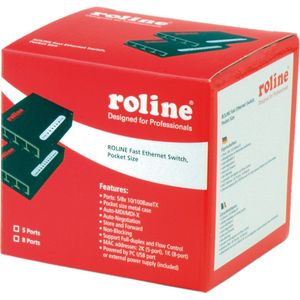 ROLINE Fast Ethernet Switch, Pocket, 5-Poorts - zwart 21.14.3133