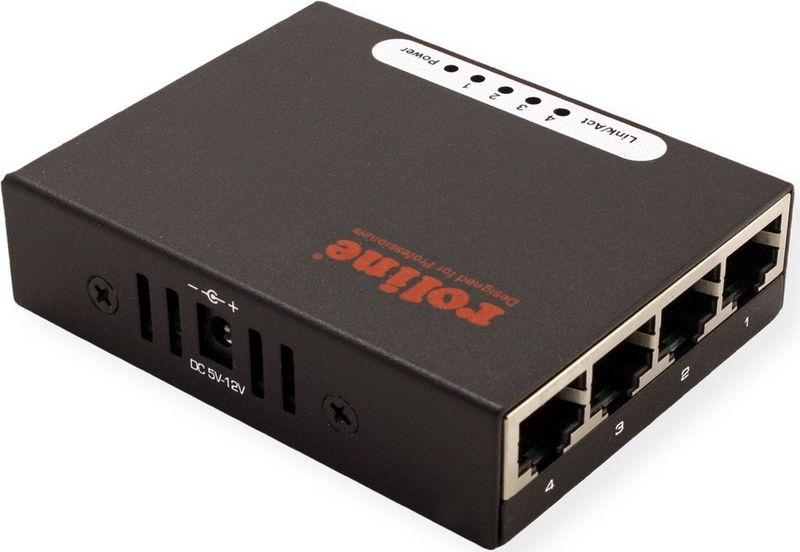 ROLINE Gigabit Ethernet Switch - 4 Poorten - Pocket Formaat