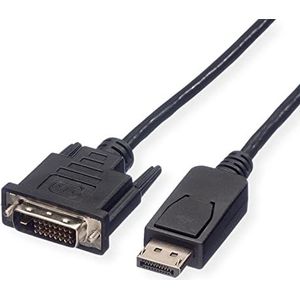 ROLINE DisplayPort Kabel DP Male - DVI Male (24+1), zwart, 1,5 m - zwart 11.04.5619