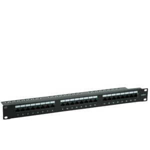 Patch Panel - 19 Inch - 24x RJ45 - CAT6 - UTP - Zwart - 1U