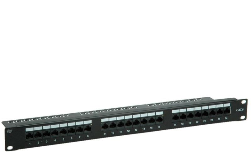 Patch Panel - 19 Inch - 24x RJ45 - CAT6 - UTP - Zwart - 1U