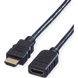 VALUE HDMI High Speed Cable met Ethernet M-F, 2 m - zwart 11.99.5575