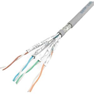 S/FTP CAT7 10 Gigabit 600 MHz netwerkkabel met vaste aders - AWG23 - LSZH / grijs - 100 meter