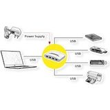 Roline - USB 3.0 Hub - 4 Poorten - Wit/Zwart - Inclusief Stekkeradapter