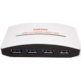 Roline - USB 3.0 Hub - 4 Poorten - Wit/Zwart - Inclusief Stekkeradapter