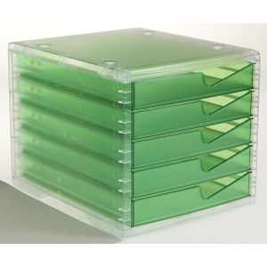 styro Schubladenbox styroswingbox light  gecko 275-8430.25124, DIN C4 mit 5 Schubladen