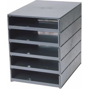 Schubladenbox styroval 5 Sch&#252;be offene Schubladen grau