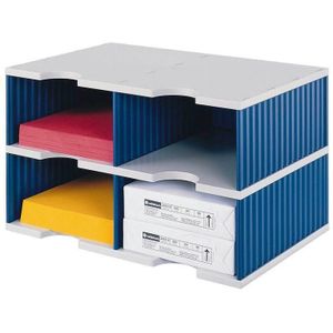 styro® Sortierstation styrodoc Jumbo, DIN C4, 2 Etagen/2-reihig/4 Fächer, blau