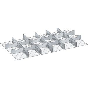 LISTA Lade-indelingenset, 5 sleufwanden, 12 scheidingsschotten, 17-delig, voor fronthoogte 150 mm