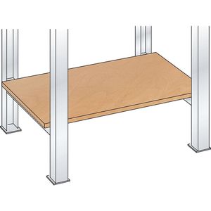 LISTA Werkbank-bouwdoossysteem, multiplex aflegplateau, dikte 20 mm, voor breedte 1500 mm