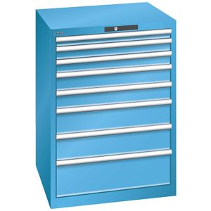 LISTA Ladekast met 8 laden, b x d x h = 717 x 725 x 1000 mm, lichtblauw