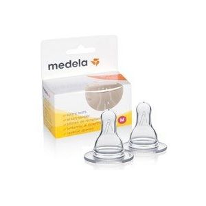 Medela Medium Flow reservespenen - Speen past onder ringdeksel van Medela - Medela speen - 2 stuks - Maat M