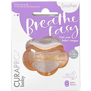 Curaprox Baby Fopspeen Maat 1 – Voor Peuters Van 1 Tot 2,5 Jaar | Bevordert De Natuurlijke Groei Van De Kaak en Ondersteunt De Ademhaling | BPA-vrij, Koraalrood, Met Reinigings- en Draagtas