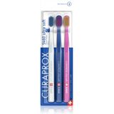 Curaprox - CS 5460 - Set van 3 Handtandenborstels - Wit, Donkerblauw, Roze - Ultra Soft