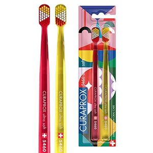 Curaprox CS 5460 Handtandenborstel ultra zacht, Special Edition: Power Smile, 2 stuks, zachte tandenborstel