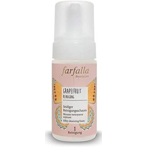 farfalla Grapefruit Reinigingsschuim, 120 ml, vitaliserende huidverzorging, met aloë vera en vitamine C, 100% biologische natuurlijke cosmetica, veganistisch en dermatologisch getest