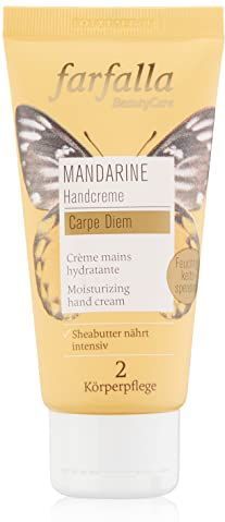 farfalla Mandarine feuchtigkeitsspendende Handcreme - 50ml - Intensive Feuchtigkeitspflege - Mit Bio-Sheabutter & Mandarinenöl - Vegane Formel - 100% zertifizierte Naturkosmetik
