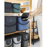 Rotho - Albula - Afvalscheiders - Set van 4 - 2x 25L en 2x 40L - Blauw/Antraciet