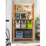 Rotho - Albula - Afvalscheiders - Set van 4 - 2x 25L en 2x 40L - Blauw/Antraciet