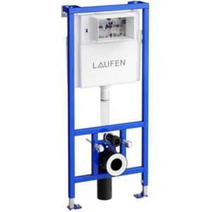 Laufen LIS CW1 inbouwframe met reservoir 14x50x112cm voor wandcloset 6/3 liter afvoer Ø 90mm. verloopstuk naar Ø 110 mm h8946600000001