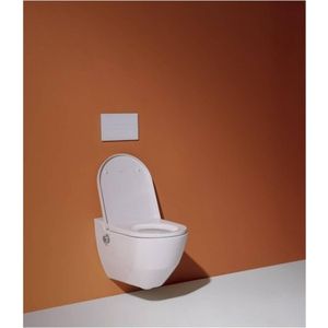 Laufen Cleanet NAVIA Douche WC 40.5x58x37cm diepspoel incl. closetzitting met deksel en softclose keramiek Glans Wit