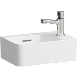 Laufen Val Fontein 14.5x35x24.5cm 1 kraangat rechts met overloop Keramiek wit h8152800001061
