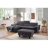 Home affaire Ecksofa "Pilot L-Form", mit Kopfteilverstellung, optional Bettfunktion und Bettkasten