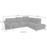 COTTA Ecksofa "Teresa L-Form", wahlweise mit Bettfunktion