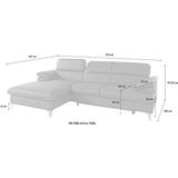 COTTA Ecksofa "Caluso L-Form", inklusive Kopfteilverstellung, wahlweise mit Bettfunktion