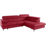 COTTA Polstergarnitur "Caluso", Set: bestehend aus Ecksofa, Hocker, Ecksofa inkl. Kopfteilverstellung