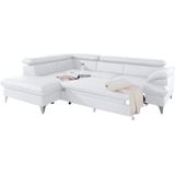 COTTA Polstergarnitur "Caluso L-Form", Set bestehend aus: Ecksofa mit Kopfteilverstellung & Hocker