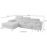 COTTA Ecksofa "Driver L-Form", mit Kopfteilverstellung, wahlweise mit Bettfunktion