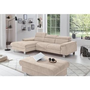 COTTA Ecksofa Komaris, Ecksofa, wahlweise mit RGB-LED-Beleuchtung und Bettfunktion/Bettkasten
