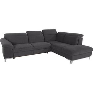 COTTA Polstergarnitur »Teresa«, (Set), Set: bestehend aus Ecksofa und Hocker, Ecksofa wahlweise Bettfunktion
