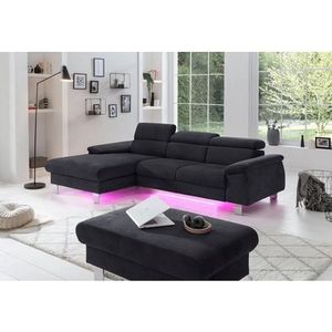 COTTA Ecksofa Komaris, Ecksofa, wahlweise mit RGB-LED-Beleuchtung und Bettfunktion/Bettkasten