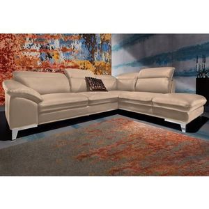 COTTA Polstergarnitur »Teresa L-Form«, (Set), Set bestehend aus: Ecksofa mit Kopfteilverstellung & Hocker