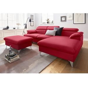 COTTA Polstergarnitur »Caluso«, (2 tlg.), Set: bestehend aus Ecksofa, Hocker, Ecksofa inkl. Kopfteilverstellung