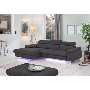 COTTA Ecksofa Komaris, Ecksofa, wahlweise mit RGB-LED-Beleuchtung und Bettfunktion/Bettkasten
