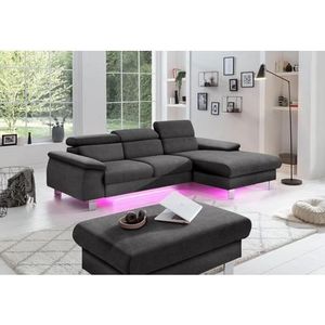 COTTA Ecksofa Komaris, Ecksofa, wahlweise mit RGB-LED-Beleuchtung und Bettfunktion/Bettkasten