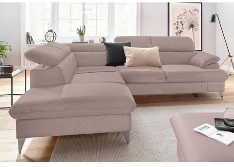 COTTA Ecksofa "Caluso L-Form", inklusive Kopfteilverstellung, wahlweise mit Bettfunktion