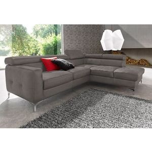 COTTA Polstergarnitur "Sammy L-Form", (Set), Set bestehend aus: Ecksofa mit Kopfteilverstellung & Hocker