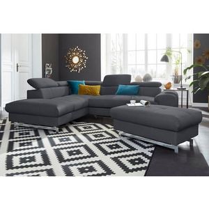 COTTA Polstergarnitur "Chef L-Form", (Set, 2 tlg.), Set bestehend aus: Ecksofa mit Kopfteilverstellung & Hocker