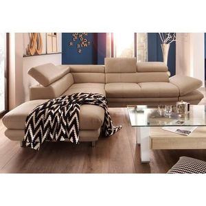 COTTA Polstergarnitur "Enterprise", (Set), Set: Ecksofa, Hocker, Kopfteilverstellung, wahlweise mit Bettfunktion