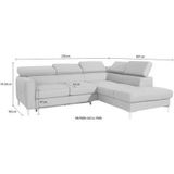 COTTA Ecksofa "Sammy L-Form", mit Kopfteilverstellung, wahlweise mit Bettfunktion & Bettkasten