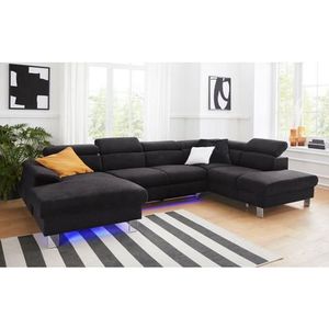 COTTA Polstergarnitur "Komaris U-Form", (Set), Set bestehend aus: Wohnlandschaft mit Kopfteilverstellung & Hocker