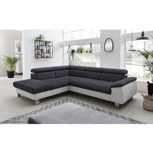COTTA Polstergarnitur »Komaris«, (Set), Set: bestehend aus Ecksofa und Hocker, Kopfteilverstellung