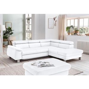 COTTA Polstergarnitur »Komaris L-Form«, (Set), Set bestehend aus: Ecksofa mit Kopfteilverstellung & Hocker