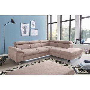 COTTA Polstergarnitur "Komaris L-Form", (Set), Set bestehend aus: Ecksofa mit Kopfteilverstellung & Hocker